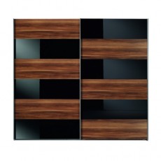 Glossy wardrobe with sliding doors